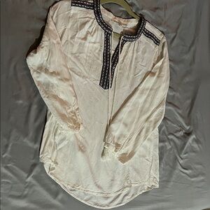 Daniel Rainn White Blouse with Embroidered Trim